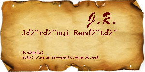Járányi Renátó névjegykártya
